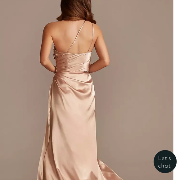 David’sBridal. Martini Olive. one shoulder dress. Size 2. No alt. - Picture 5 of 5